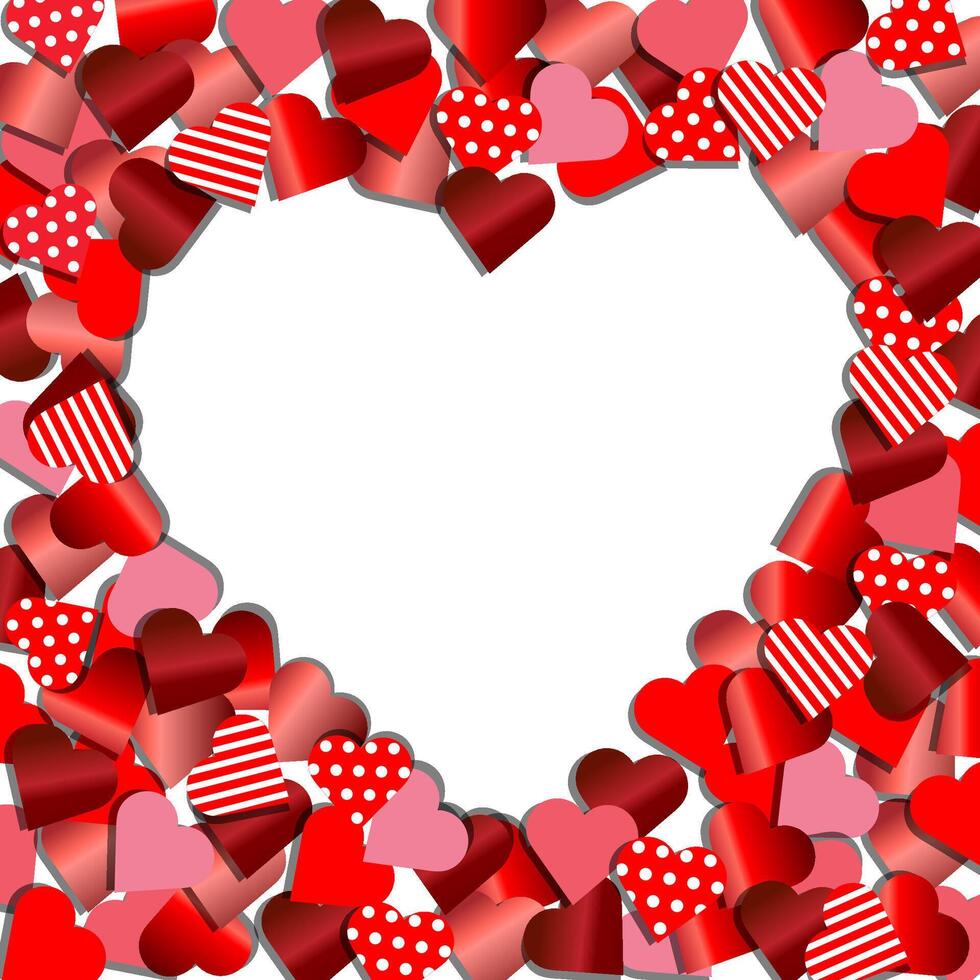 Herz Rahmen von rot Papier zum Valentinstag Karte vektor