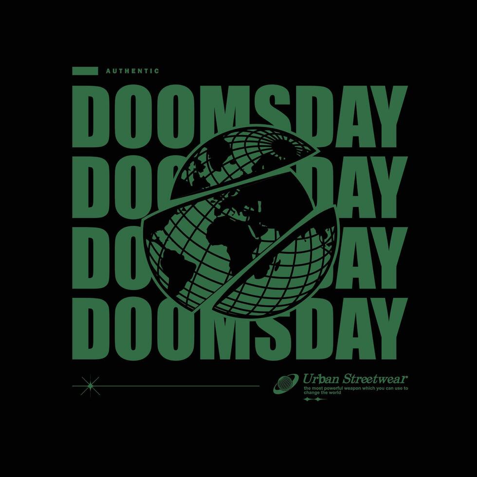 ästhetische illustration von doomsday-t-shirt-design, vektorgrafik, typografischem poster oder t-shirts streetwear und urban style vektor