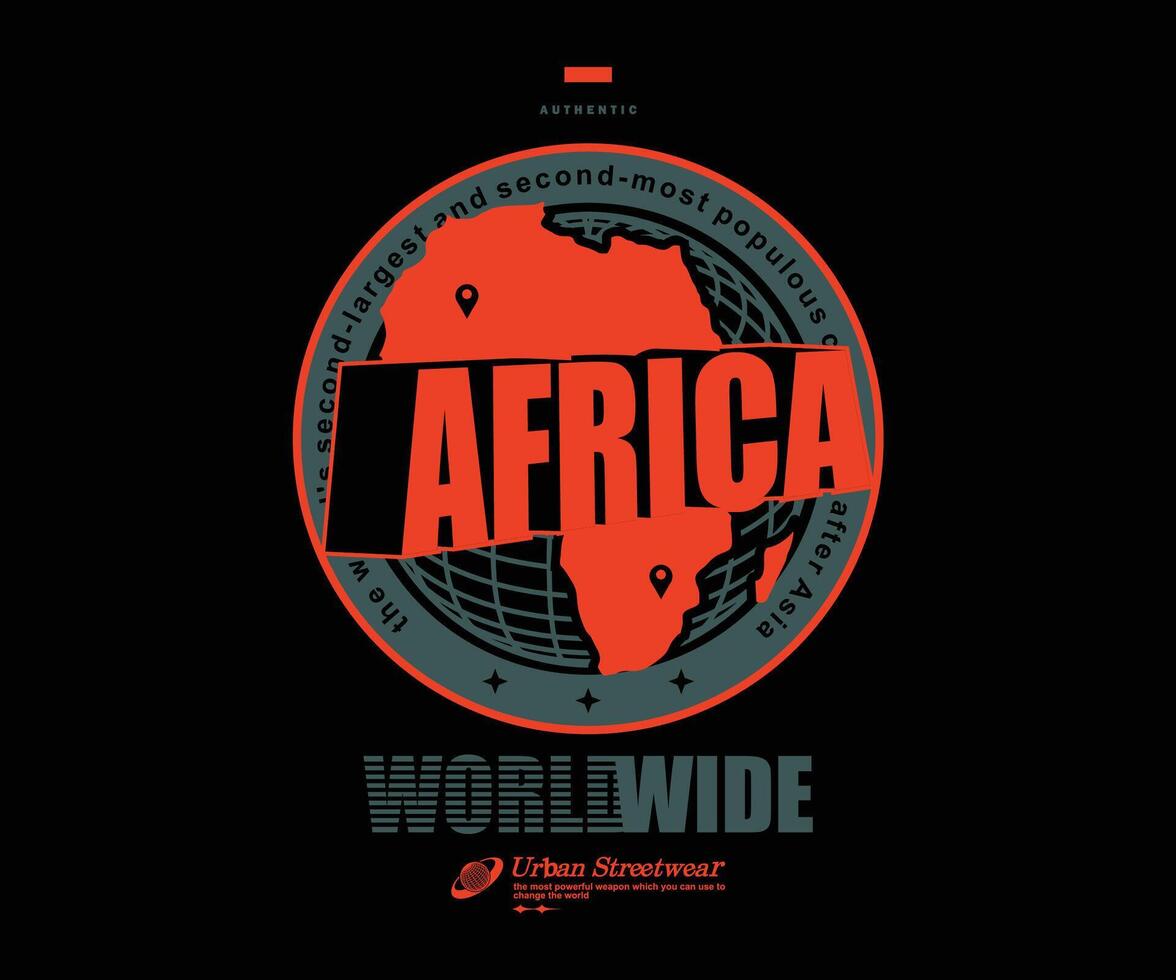 Afrika Karte t Hemd Design, Vektor Grafik, typografisch Poster oder T-Shirts Straße tragen und städtisch Stil
