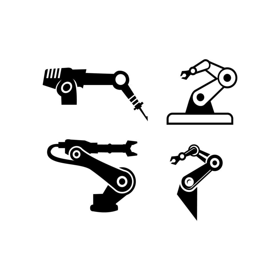 Roboter Waffen Logo Designs vektor