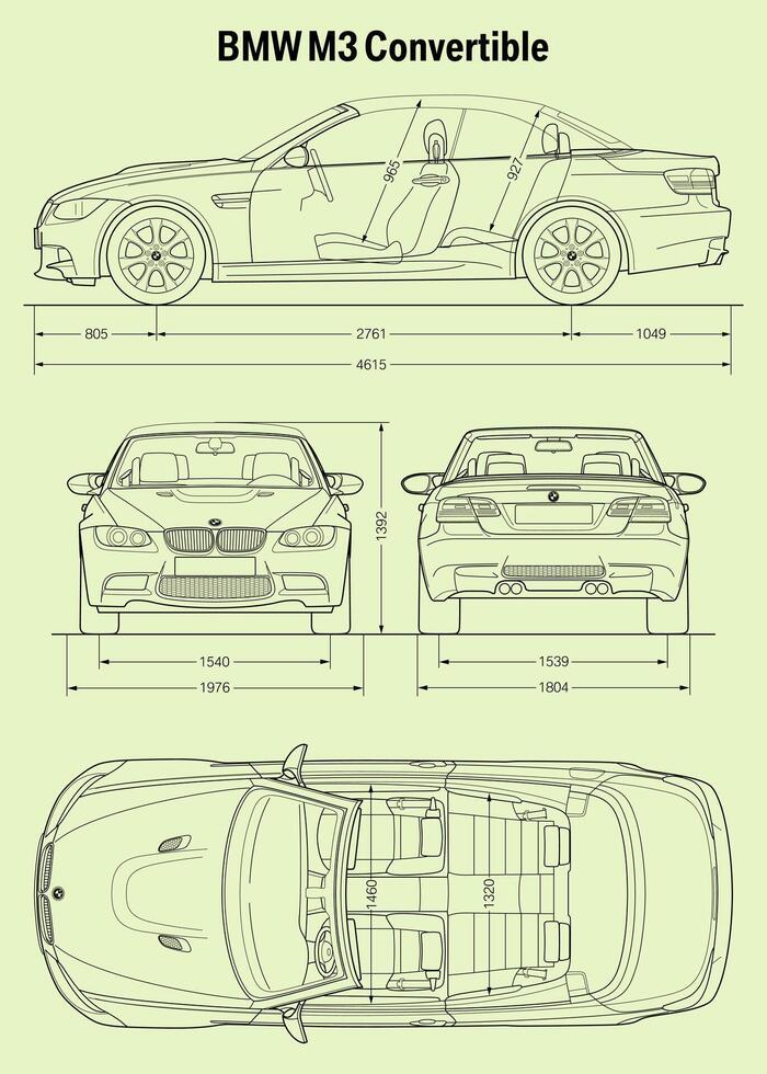 2008 BMW m3 Cabrio Auto Entwurf vektor