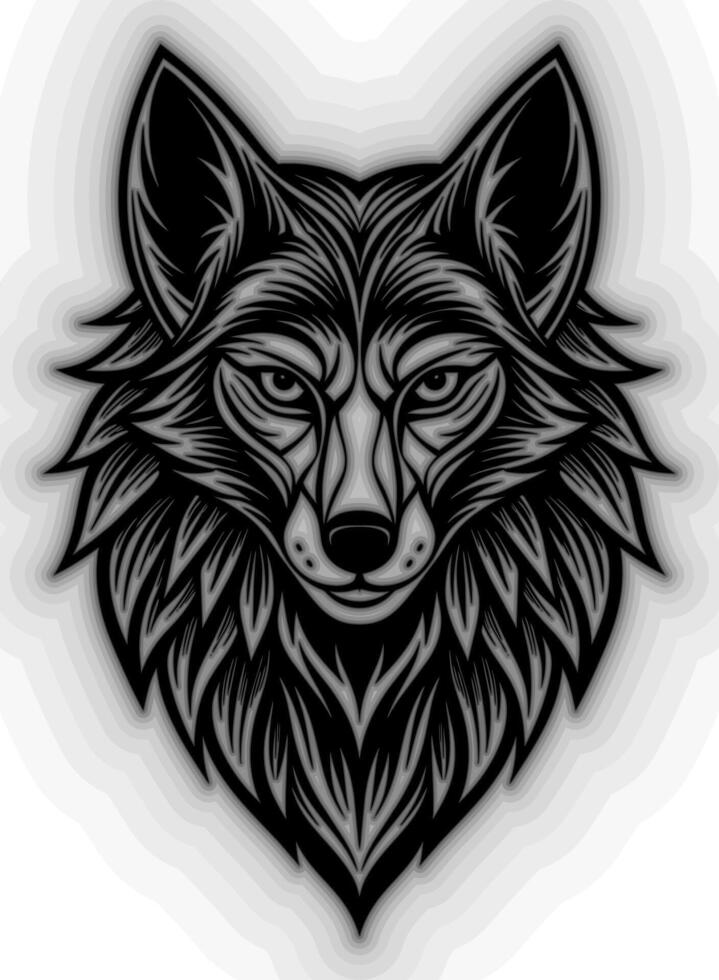 ein Wolf Logo im schwarz und Weiß vektor