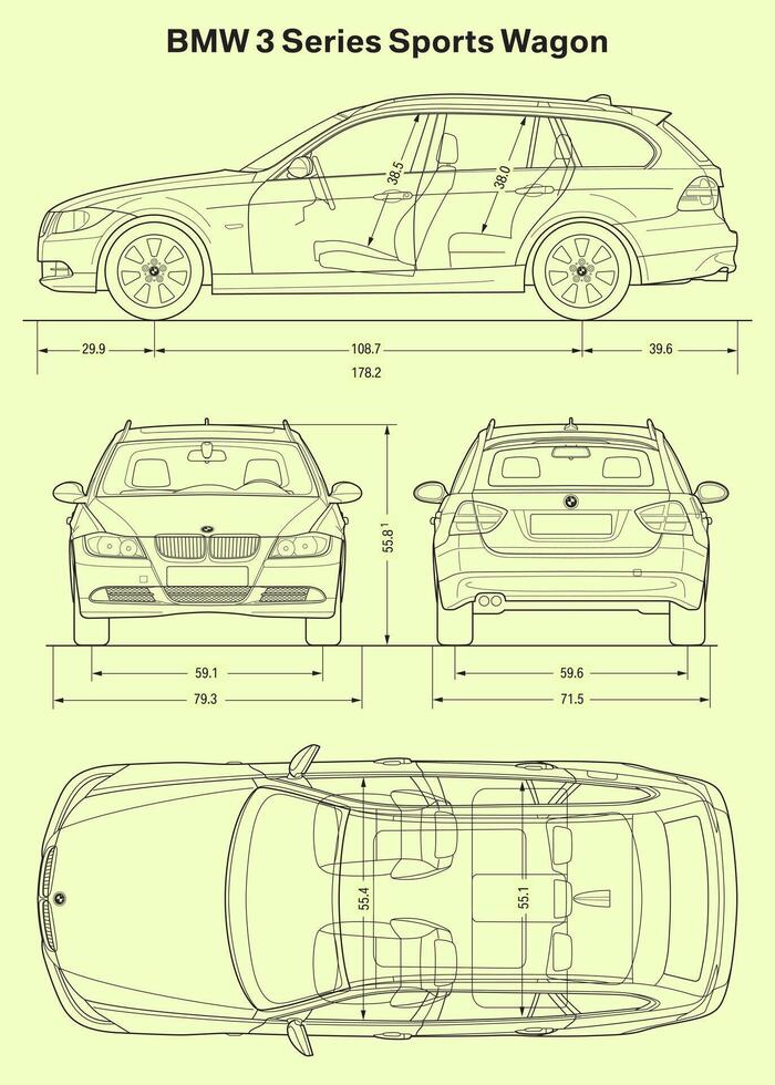 2007 BMW 3 Serie Sport Wagen vektor