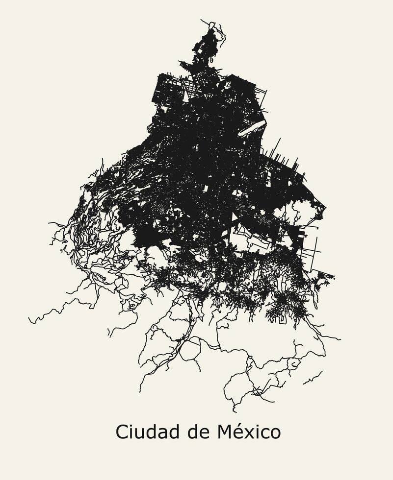 Straße Karte von Mexiko Stadt, Mexiko vektor
