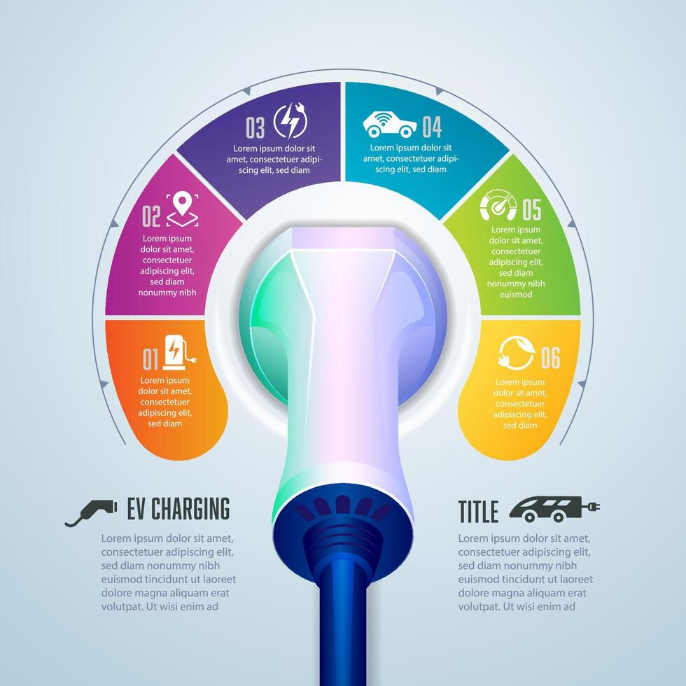 elektronisk fordon laddning station teknologi infographics vektor