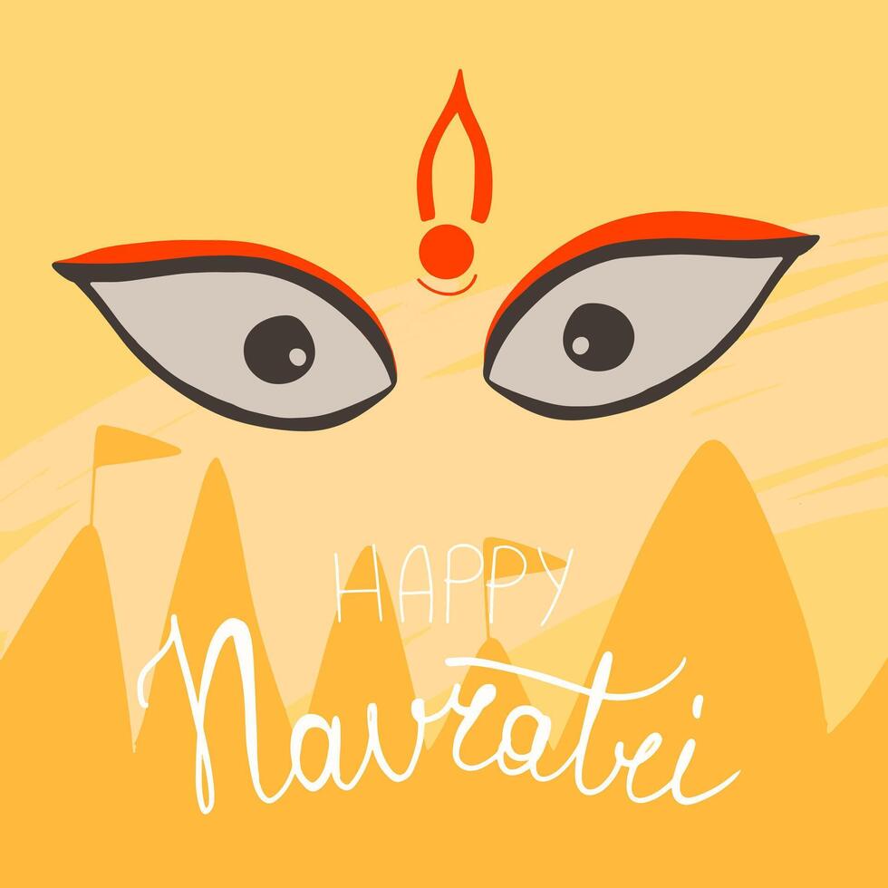 vektor illustration av Navratri festival. Lycklig Navratri mahotsav text