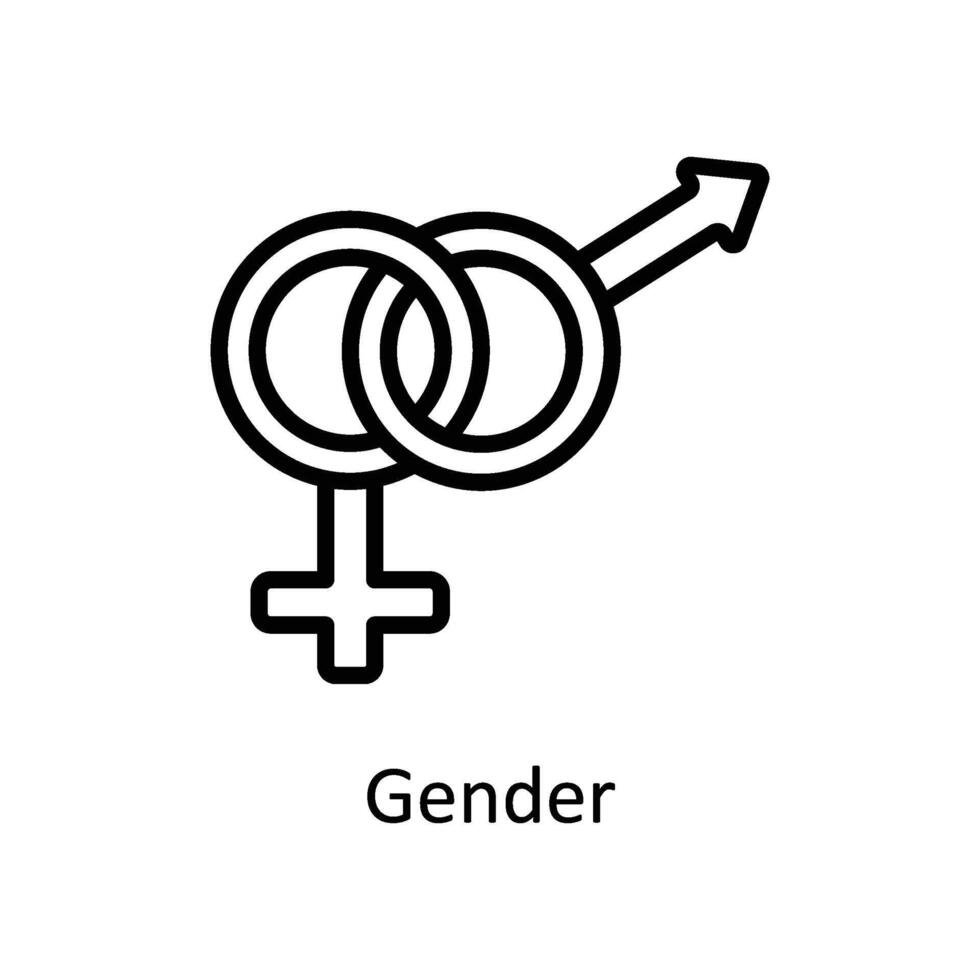 Geschlecht Vektor Gliederung Symbol Stil Illustration. eps 10 Datei