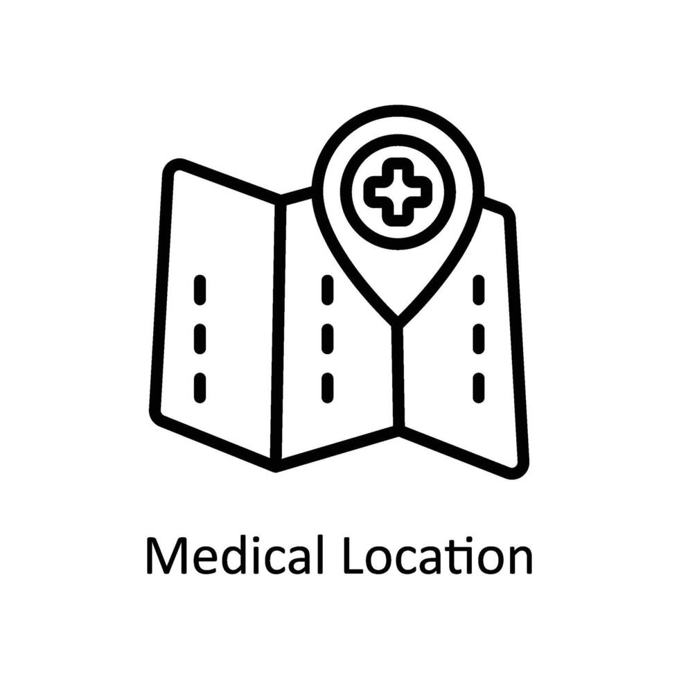 medizinisch Ort Vektor Gliederung Symbol Stil Illustration. eps 10 Datei