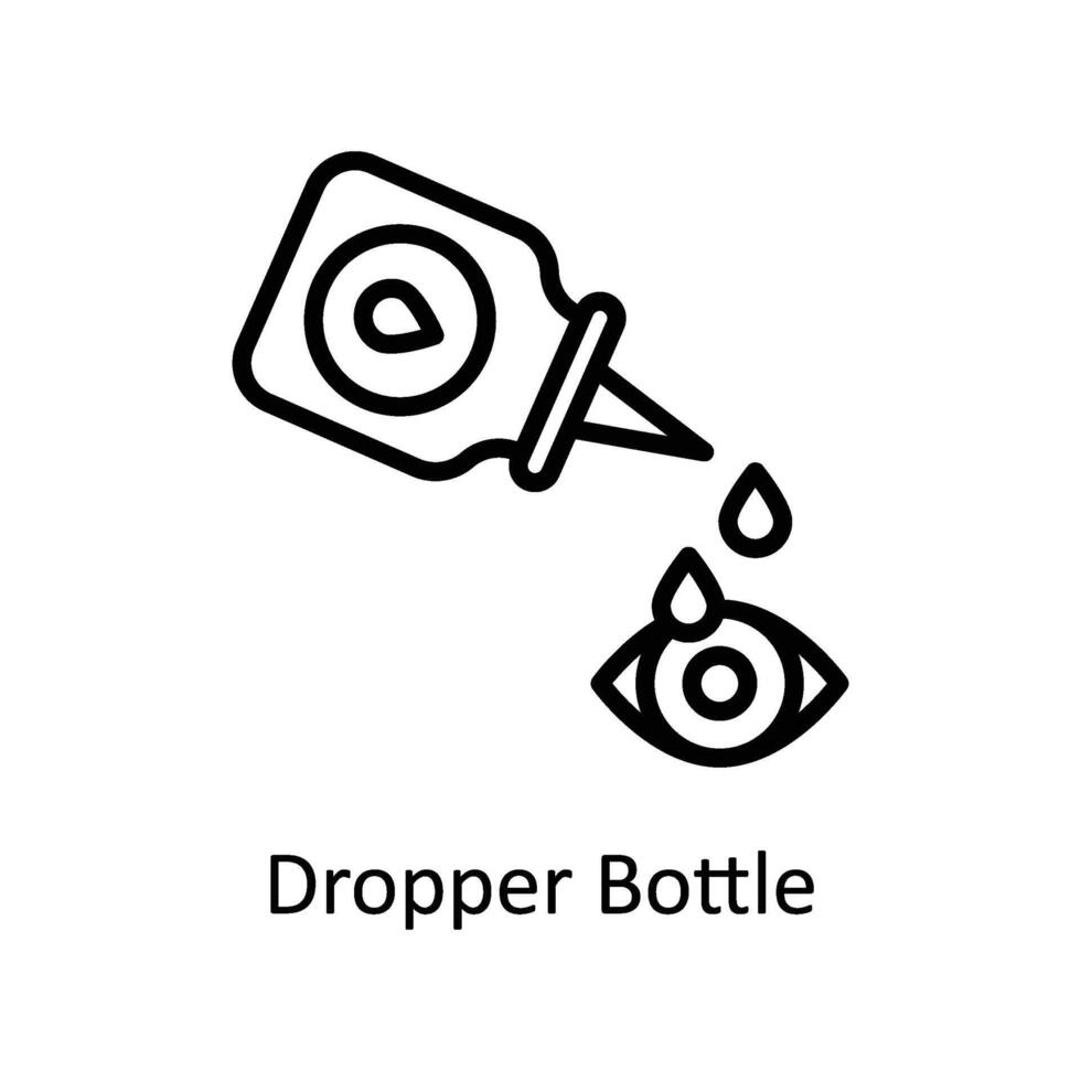 Tropfer Flasche Vektor Gliederung Symbol Stil Illustration. eps 10 Datei