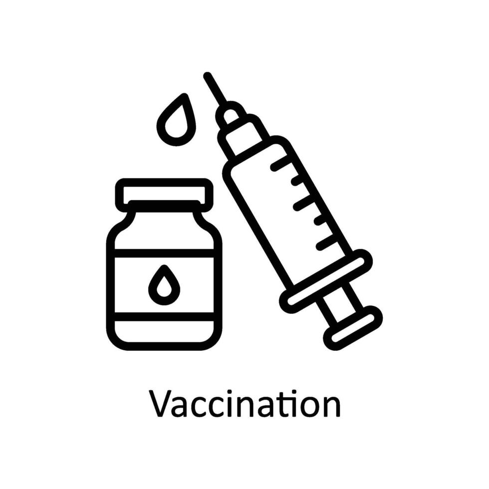 vaccination vektor översikt ikon stil illustration. eps 10 fil