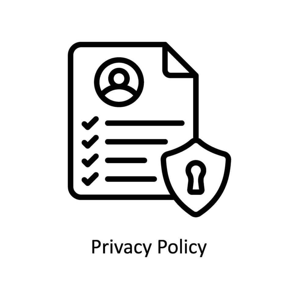 printprivacy politik vektor översikt ikon stil illustration. eps 10 fil