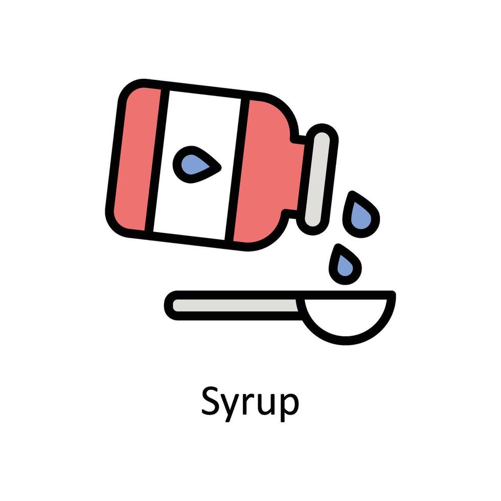 Sirup Vektor gefüllt Gliederung Symbol Stil Illustration. eps 10 Datei
