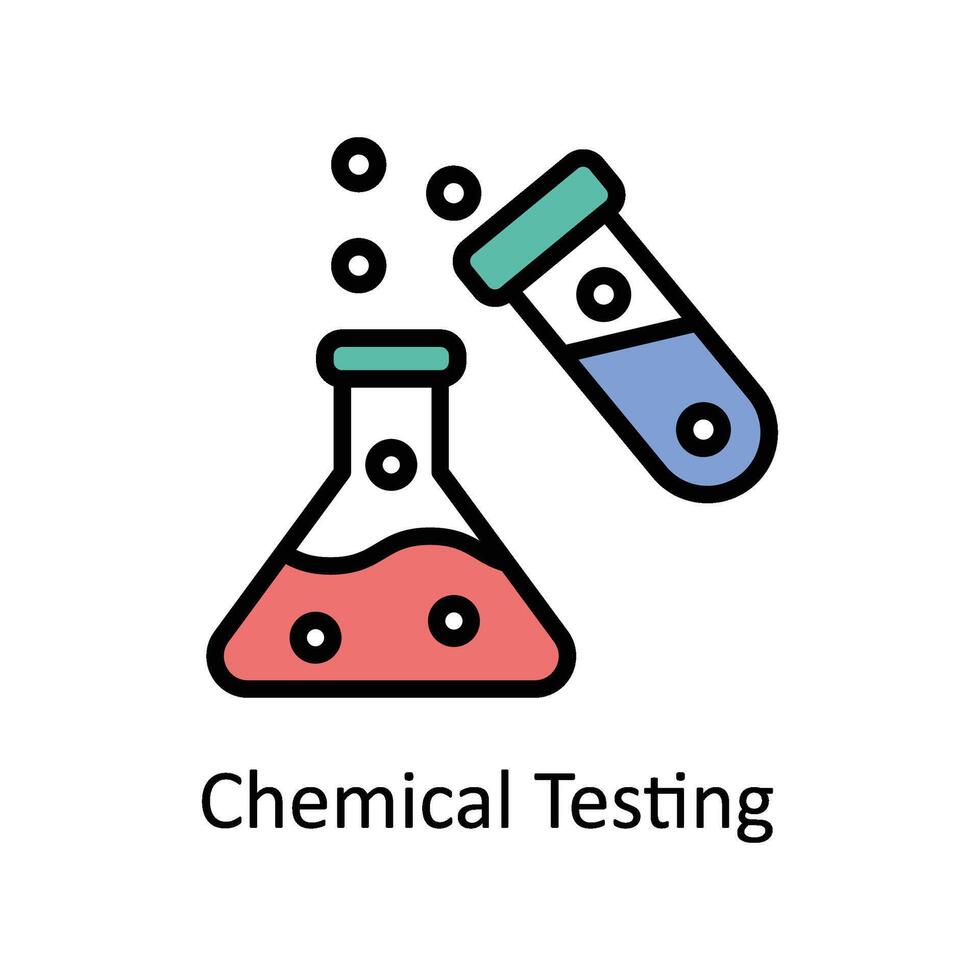 chemisch testen Vektor gefüllt Gliederung Symbol Stil Illustration. eps 10 Datei