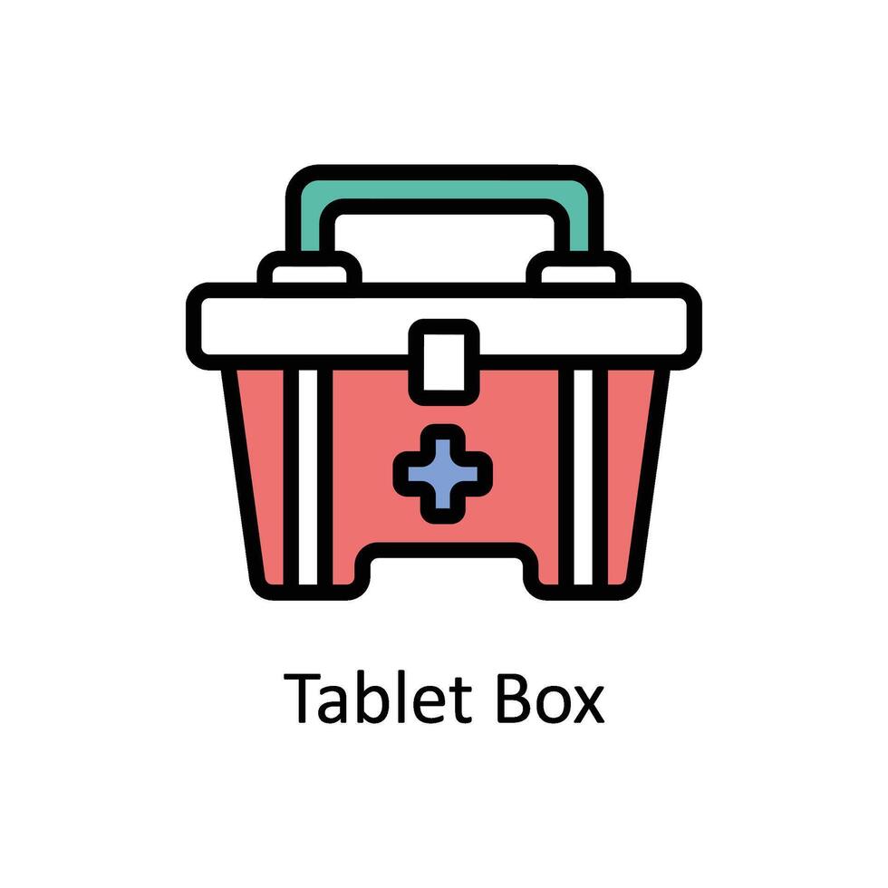 Tablette Box Vektor gefüllt Gliederung Symbol Stil Illustration. eps 10 Datei