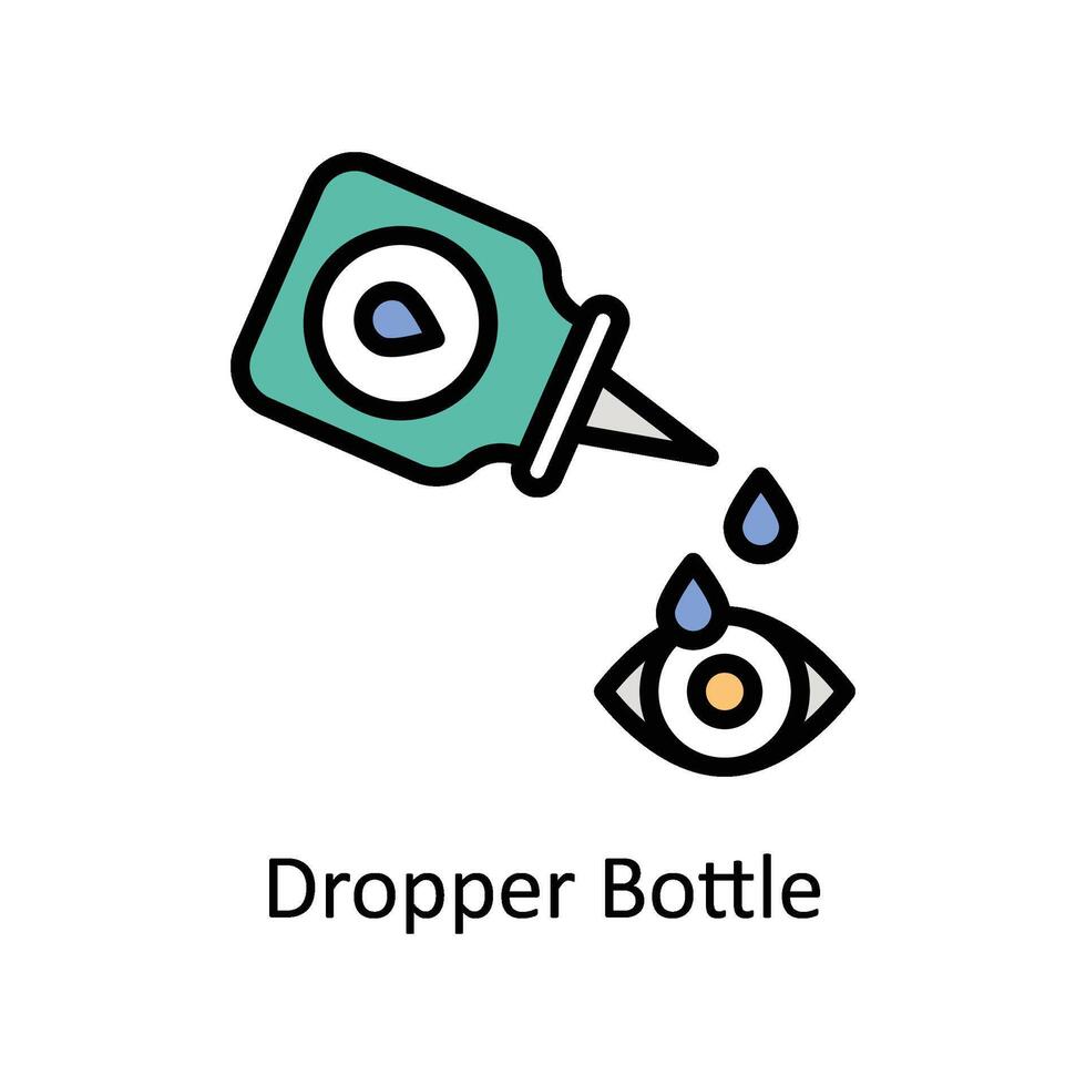 Drucktropfen Flasche Vektor gefüllt Gliederung Symbol Stil Illustration. eps 10 Datei