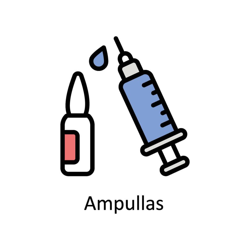 ampuller vektor fylld översikt ikon stil illustration. eps 10 fil