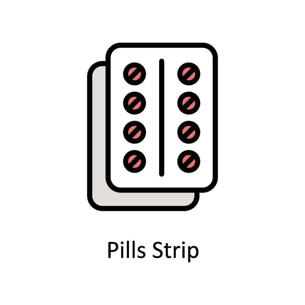 piller remsa vektor fylld översikt ikon stil illustration. eps 10 fil