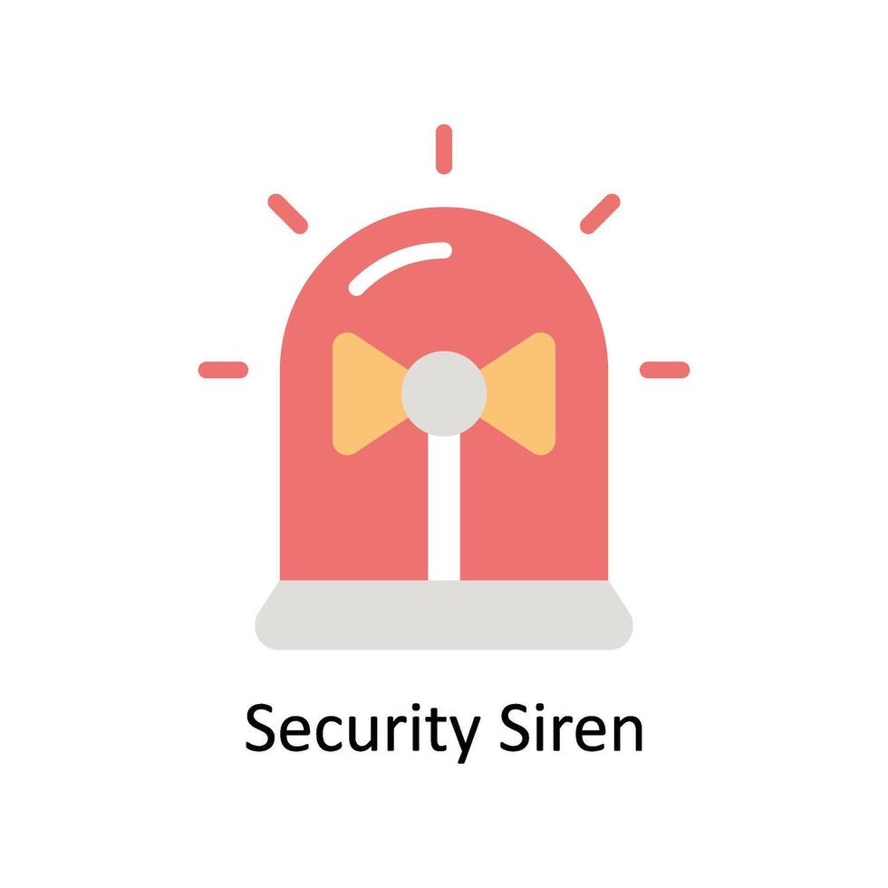 säkerhet siren vektor platt ikon stil illustration. eps 10 fil
