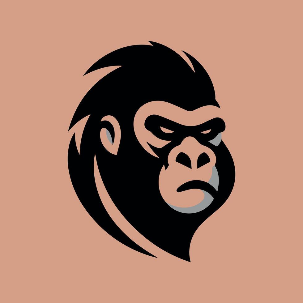 minimalistisk gorilla ansikte vactor konst vektor