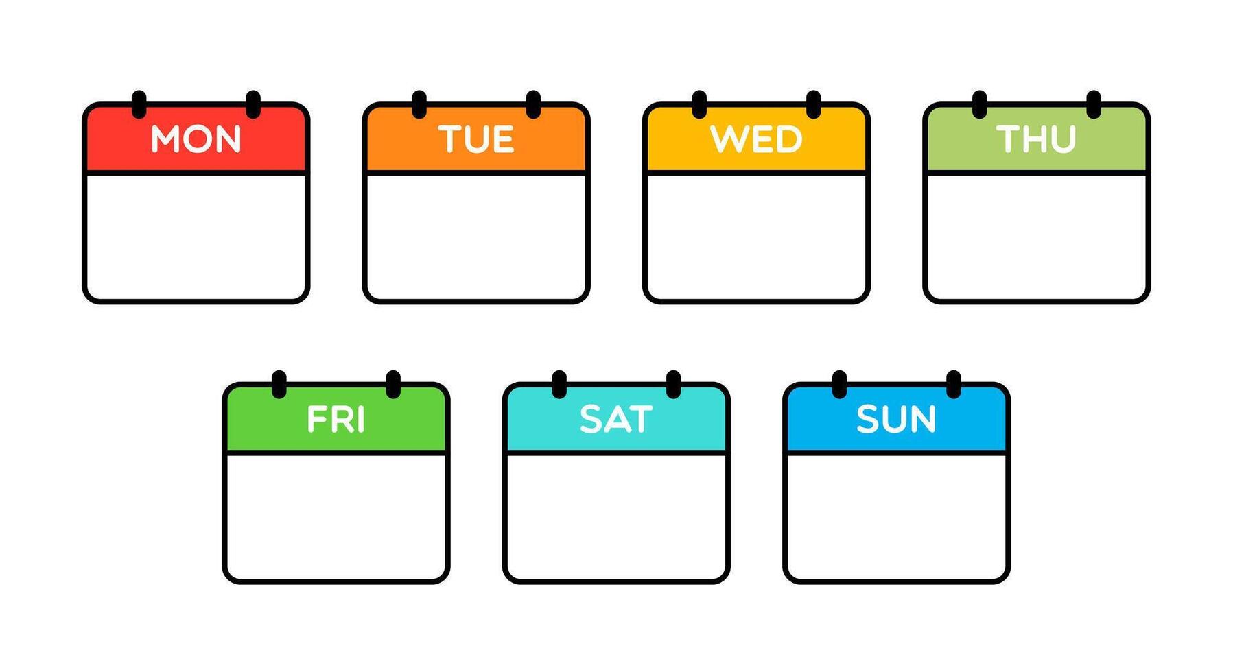Vektor Tage von das Woche Kalender Illustration