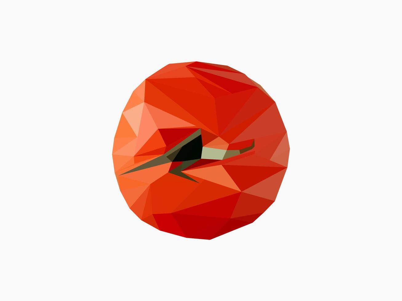 Tomate Polygon Kunst von oben Sicht. niedrig poly Illustration Symbole vektor