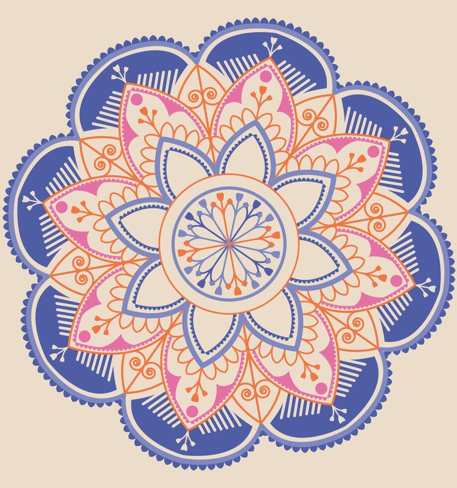 mandala. etnisk dekorativ element. ritad för hand bakgrund. islam, arabiska, indian, och ottoman motiv. vektor