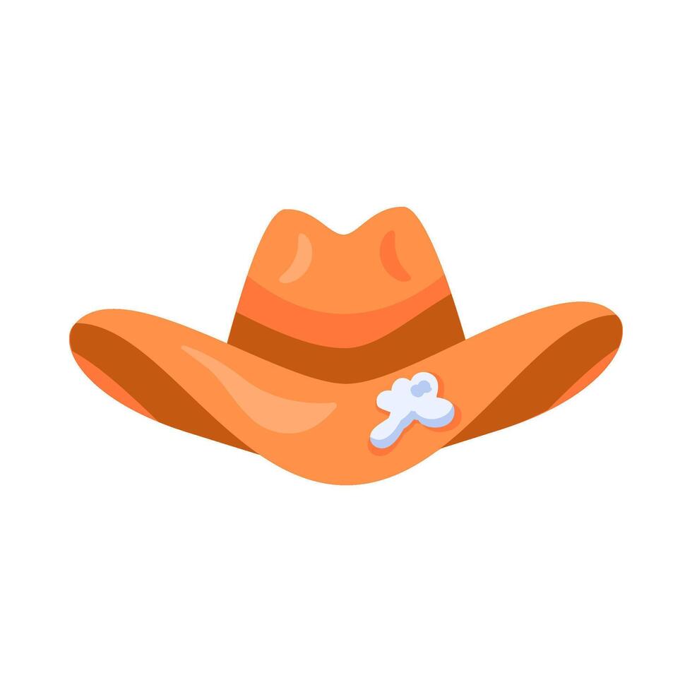 textil- avfall färgade cowboy hatt platt ikon vektor
