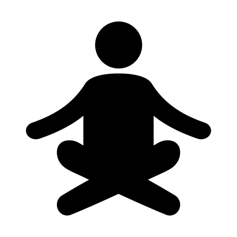 Symbol Mann tun Yoga, Yogi sitzt Lotus Position meditiert Levitation vektor
