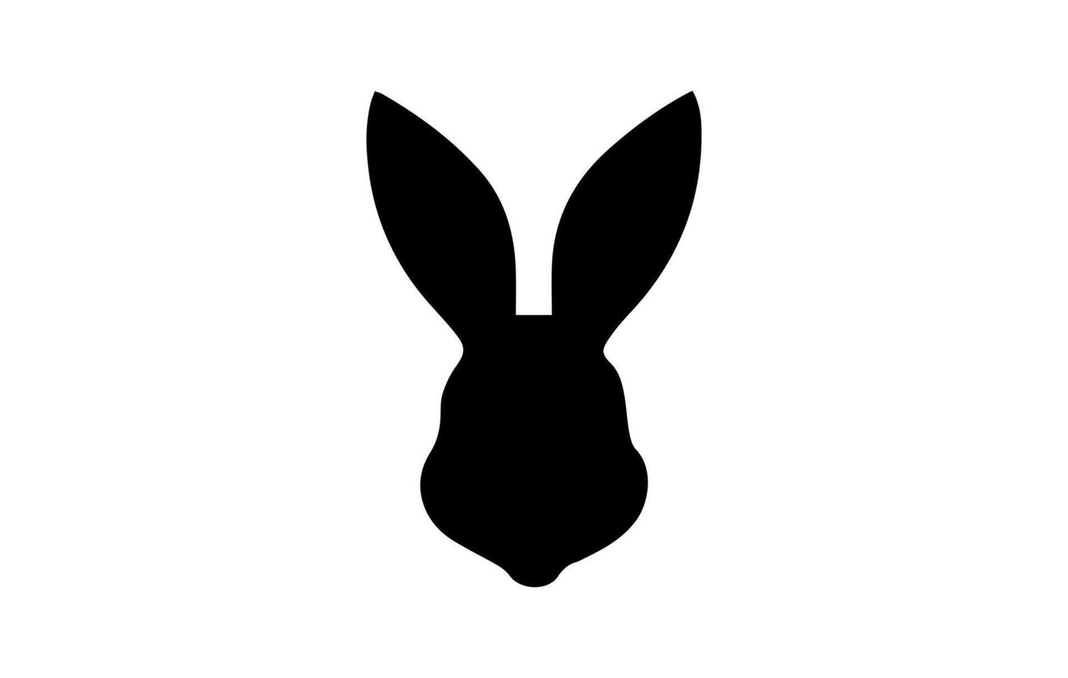 Silhouette von ein Hase Kopf. Ostern Hase. isoliert auf Weiß Hintergrund. ein einfach schwarz Symbol von Hase. süß Tier. Ideal zum Logo, Emblem, Piktogramm, drucken, Design Element zum Gruß Karte, vektor