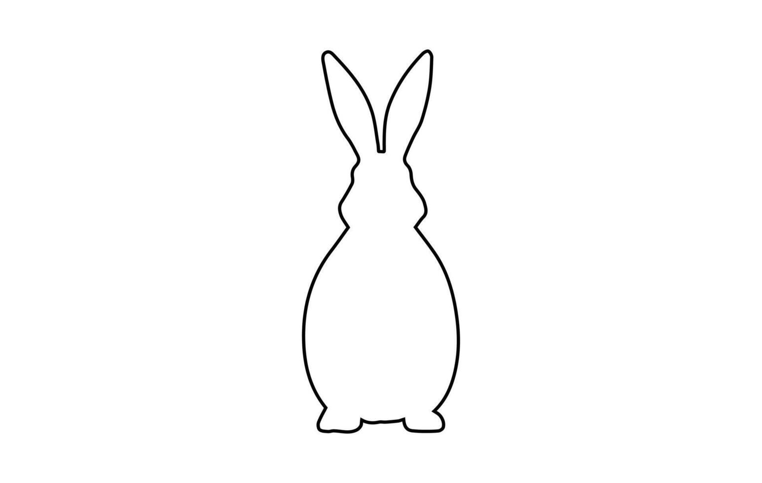 Hase Umriss. Ostern Hase. isoliert auf Weiß Hintergrund. ein einfach schwarz Symbol von Hase. süß Tier. Ideal zum Logo, Emblem, Piktogramm, drucken, Design Element zum Gruß Karte, Einladung vektor