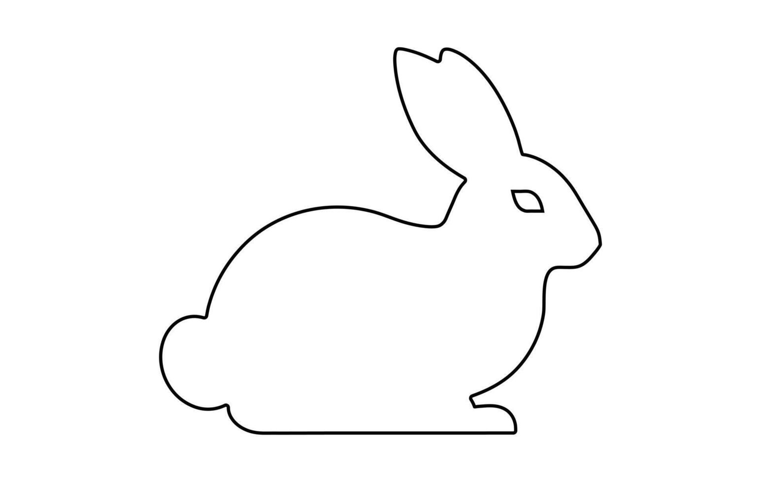 Hase Umriss. Ostern Hase. isoliert auf Weiß Hintergrund. ein einfach schwarz Symbol von Hase. süß Tier. Ideal zum Logo, Emblem, Piktogramm, drucken, Design Element zum Gruß Karte, Einladung vektor