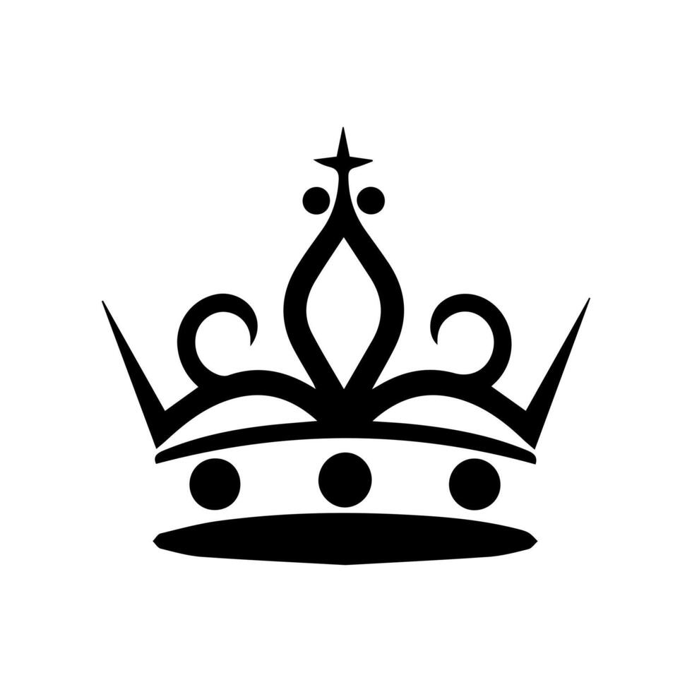 Krone Symbol. ein einfach, schwarz Silhouette von ein königlich Krone. Vektor Illustration isoliert auf Weiß Hintergrund. Ideal zum Logos, Embleme, Insignien. können Sein benutzt im Marke, Netz Design.