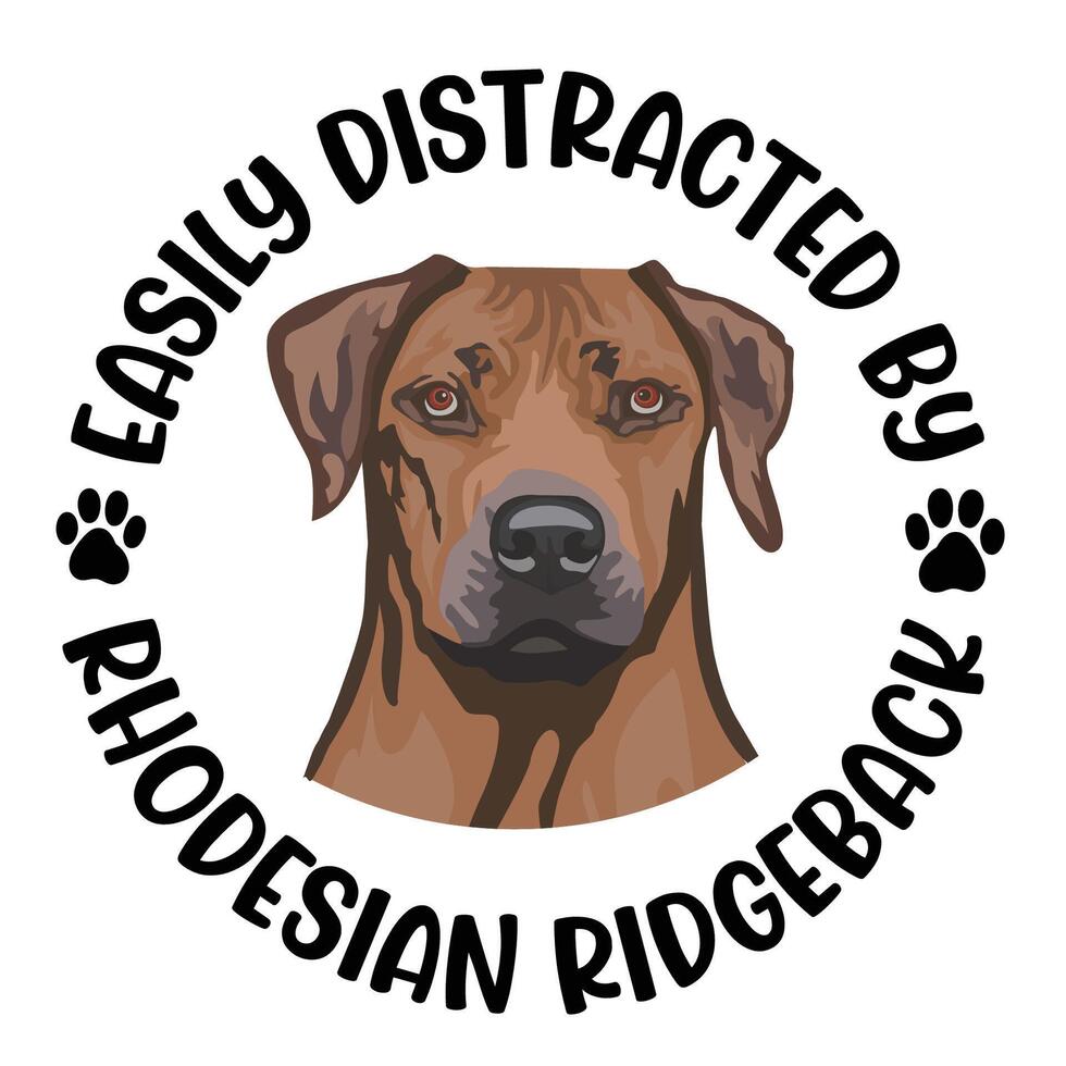 lätt förvirrad förbi rhodesian ridgeback hund typografi t-shirt design proffs vektor