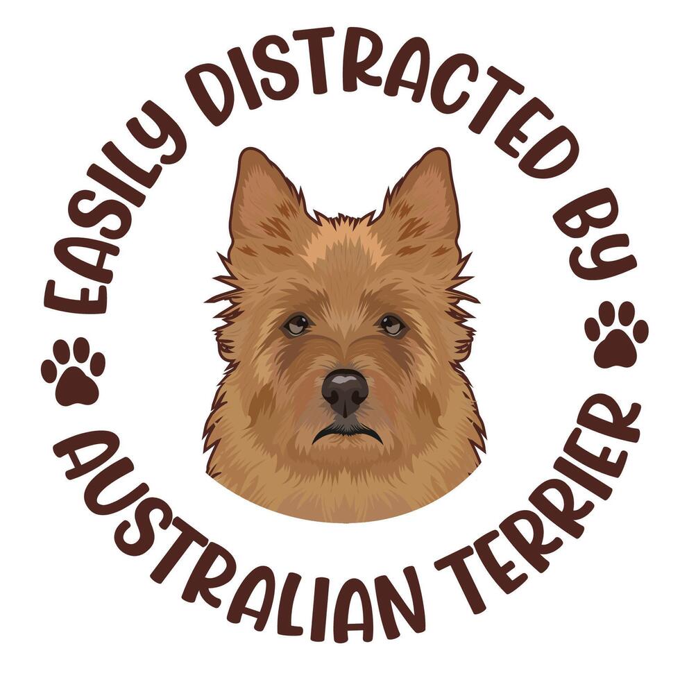 lätt förvirrad förbi australier terrier hund typografi t skjorta design proffs vektor