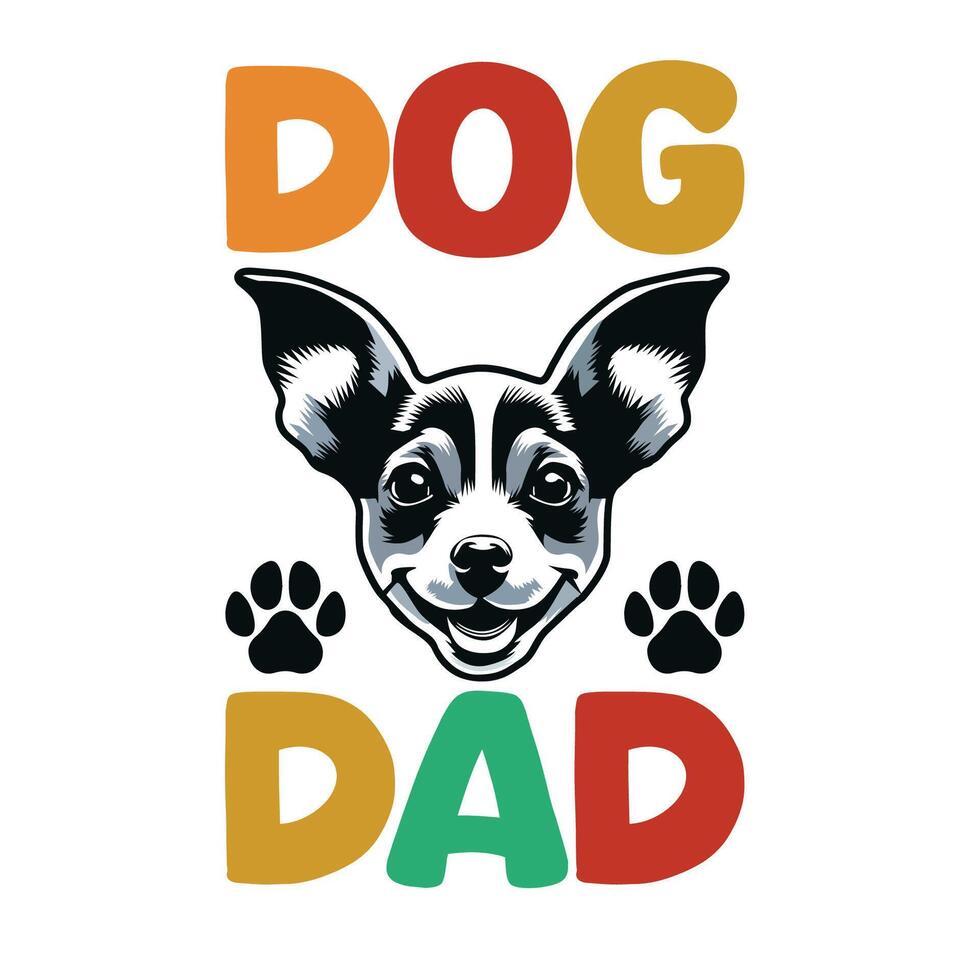 Ratte Terrier Hund Papa Typografie t Hemd Design Illustration Profi Vektor
