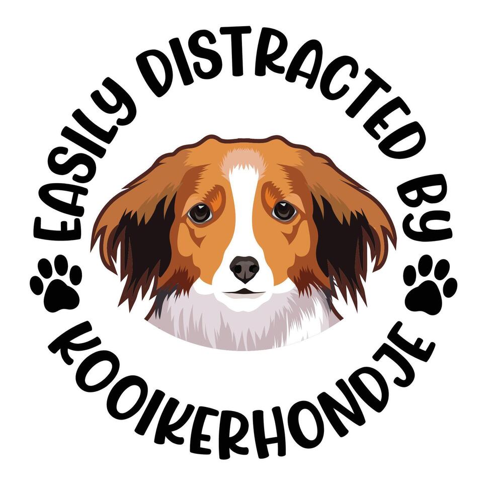 lätt förvirrad förbi kooikerhondje hund typografi t-shirt design proffs vektor