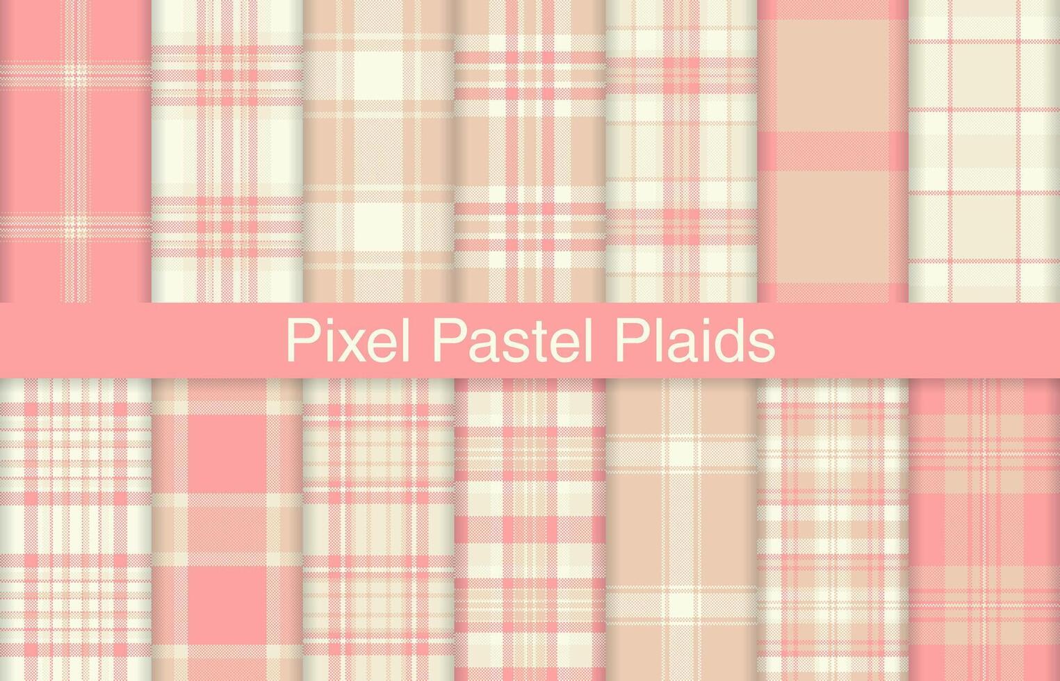 pixel pläd buntar, textil- design, rutig tyg mönster för skjorta, klänning, kostym, omslag papper skriva ut, inbjudan och gåva kort. vektor