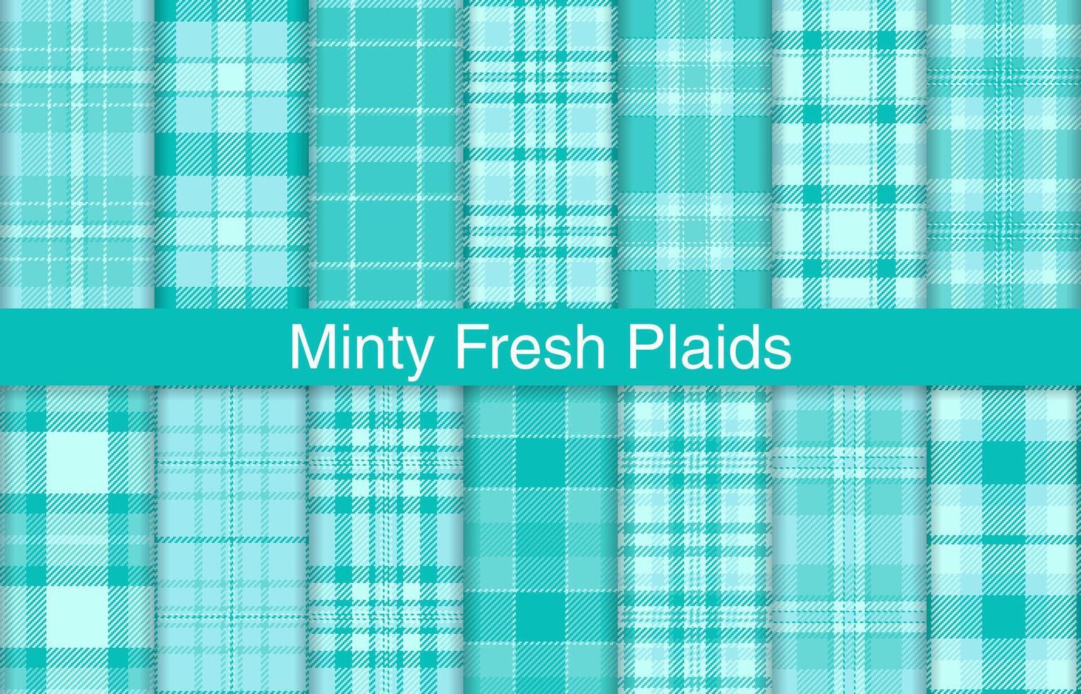 Minze frisch Plaid Bündel, Textil- Design, kariert Stoff Muster zum Shirt, Kleid, Anzug, Verpackung Papier drucken, Einladung und Geschenk Karte. vektor