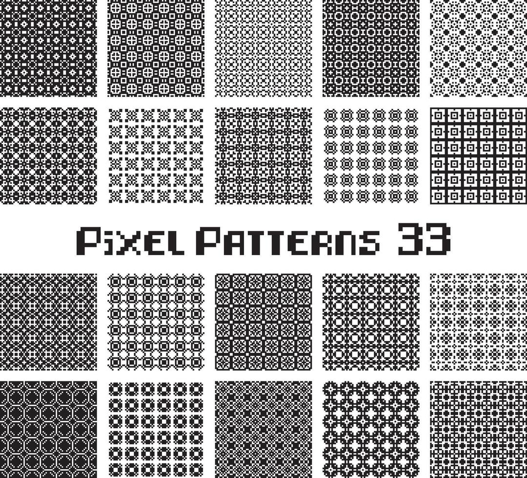abstrakt sömlös mönster i pixel stil. uppsättning geometrisk design bakgrund. vektor