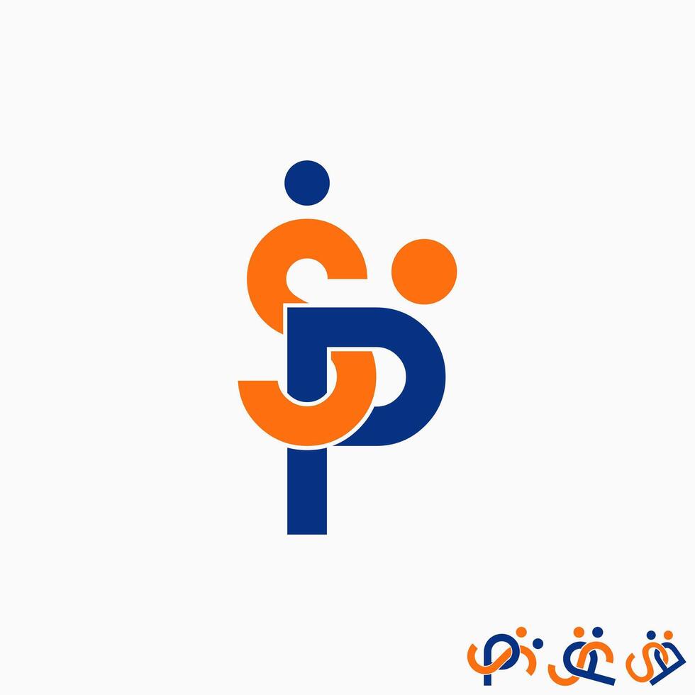 Logo Design Grafik Konzept kreativ Prämie abstrakt Vektor Lager Brief Initiale sp oder ps Schriftart umarmen Mensch. verbunden zu Monogramm Typografie verbinden