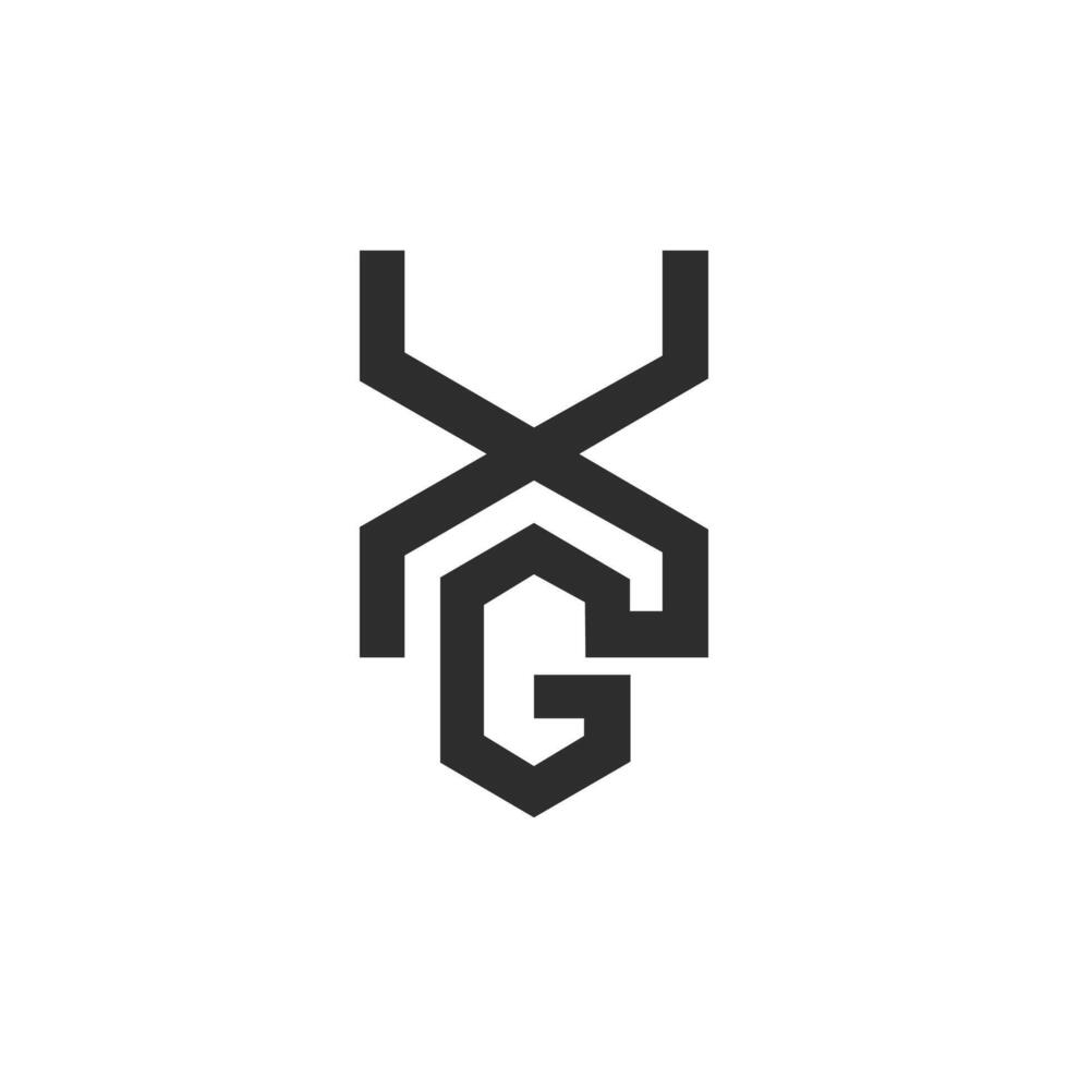 alfabet brev initialer monogram logotyp gx, xg, x och g vektor
