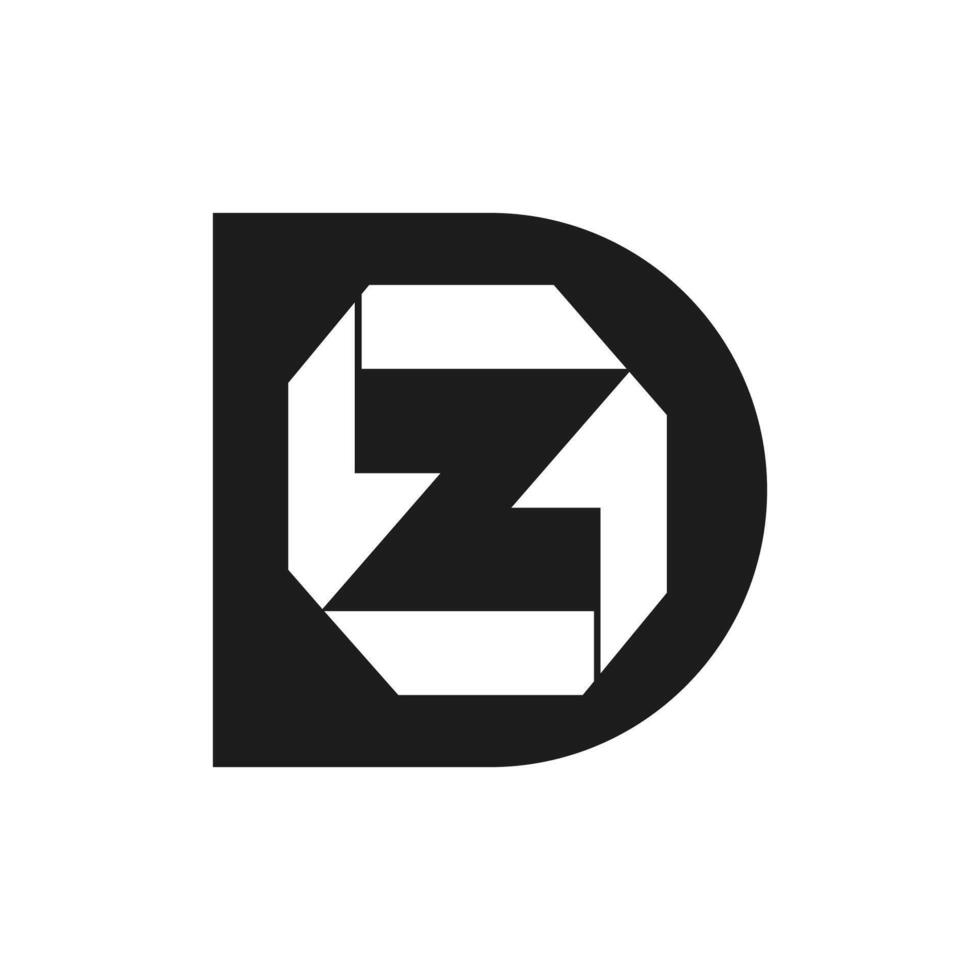 kreativ abstrakt brev zd logotyp design. länkad brev dz logotyp design. vektor