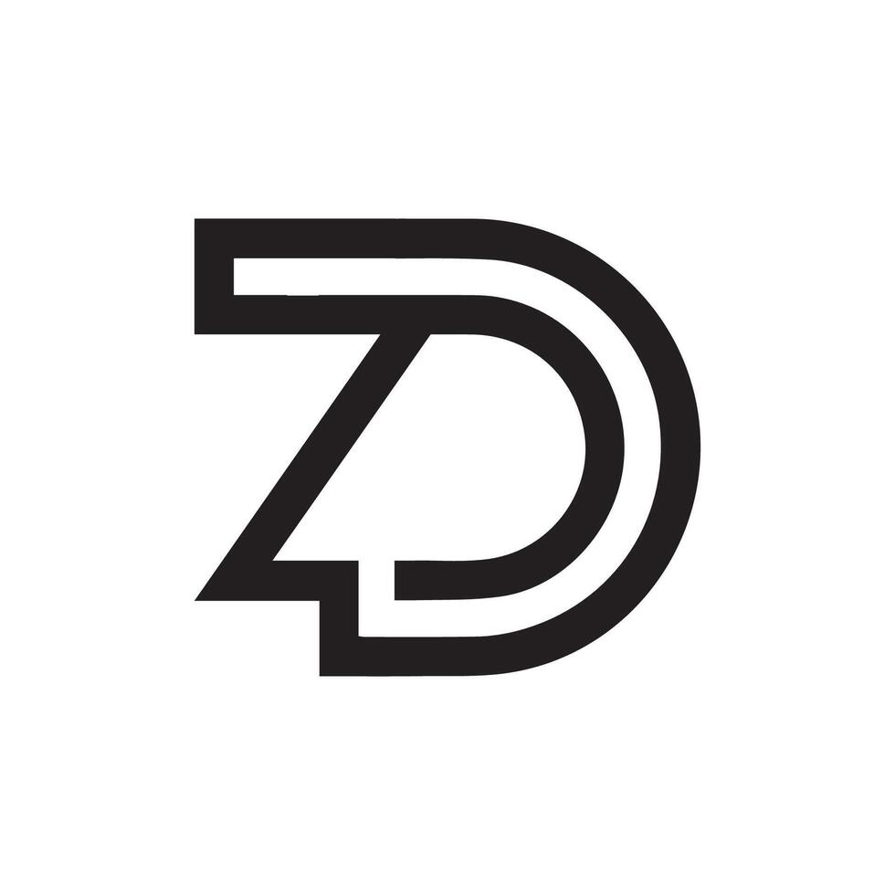 kreativ abstrakt brev zd logotyp design. länkad brev dz logotyp design. vektor