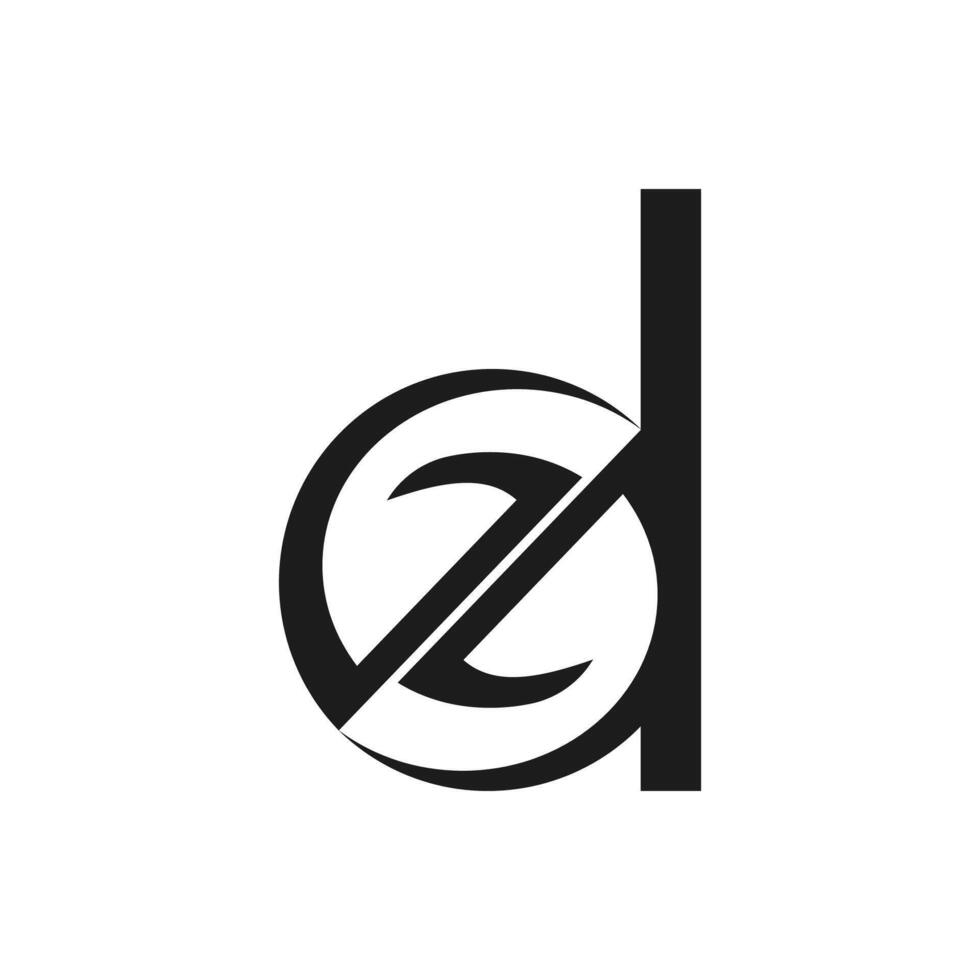 kreativ abstrakt brev zd logotyp design. länkad brev dz logotyp design. vektor