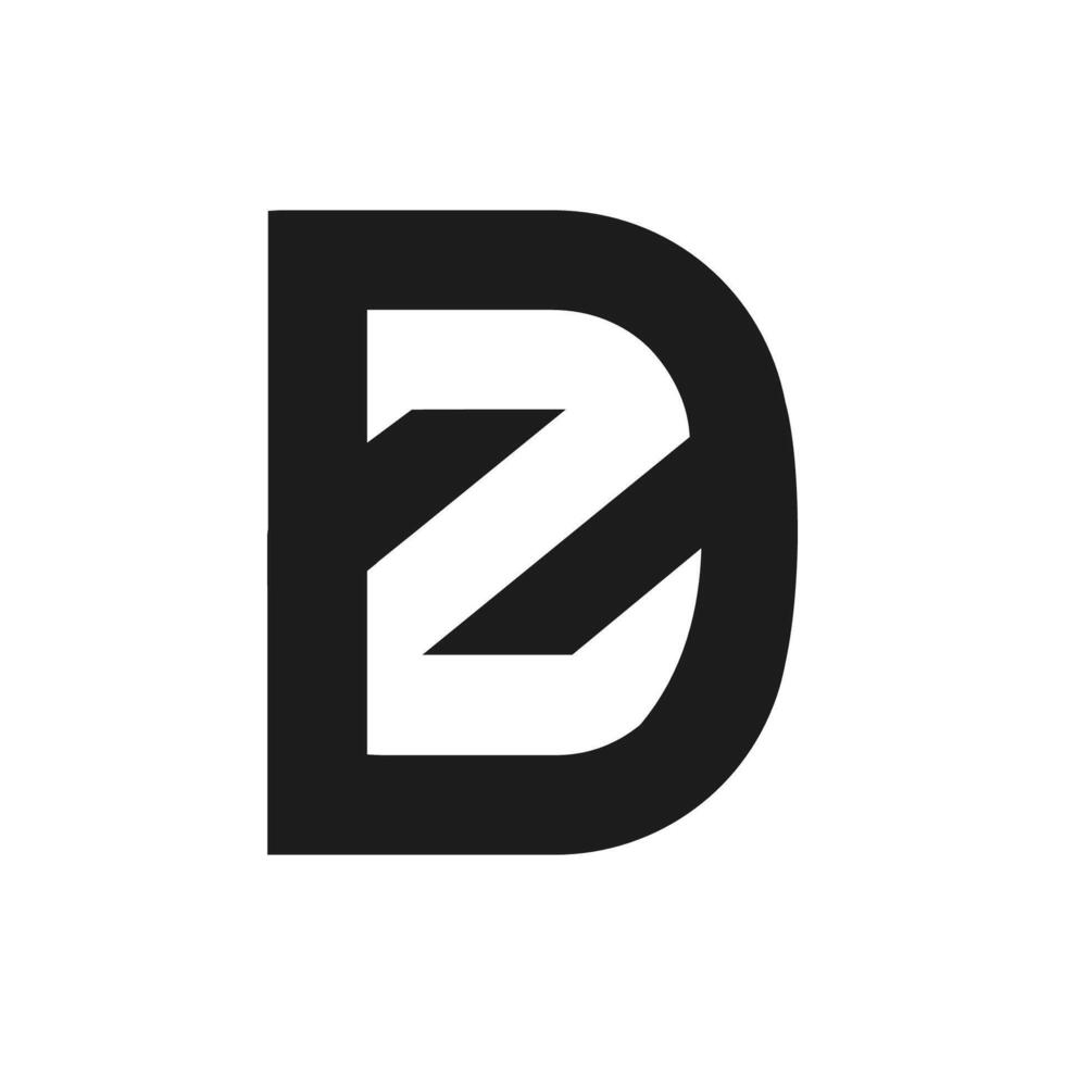 kreativ abstrakt brev zd logotyp design. länkad brev dz logotyp design. vektor