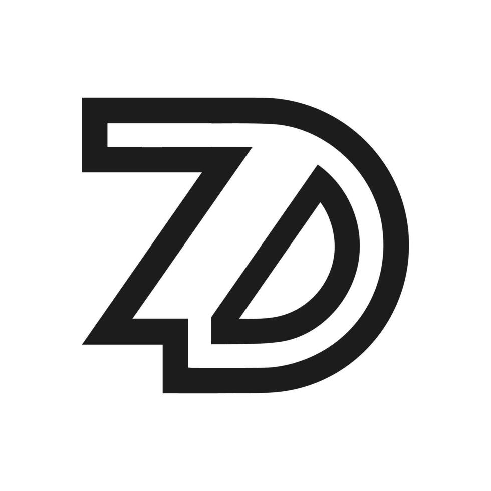 kreativ abstrakt brev zd logotyp design. länkad brev dz logotyp design. vektor