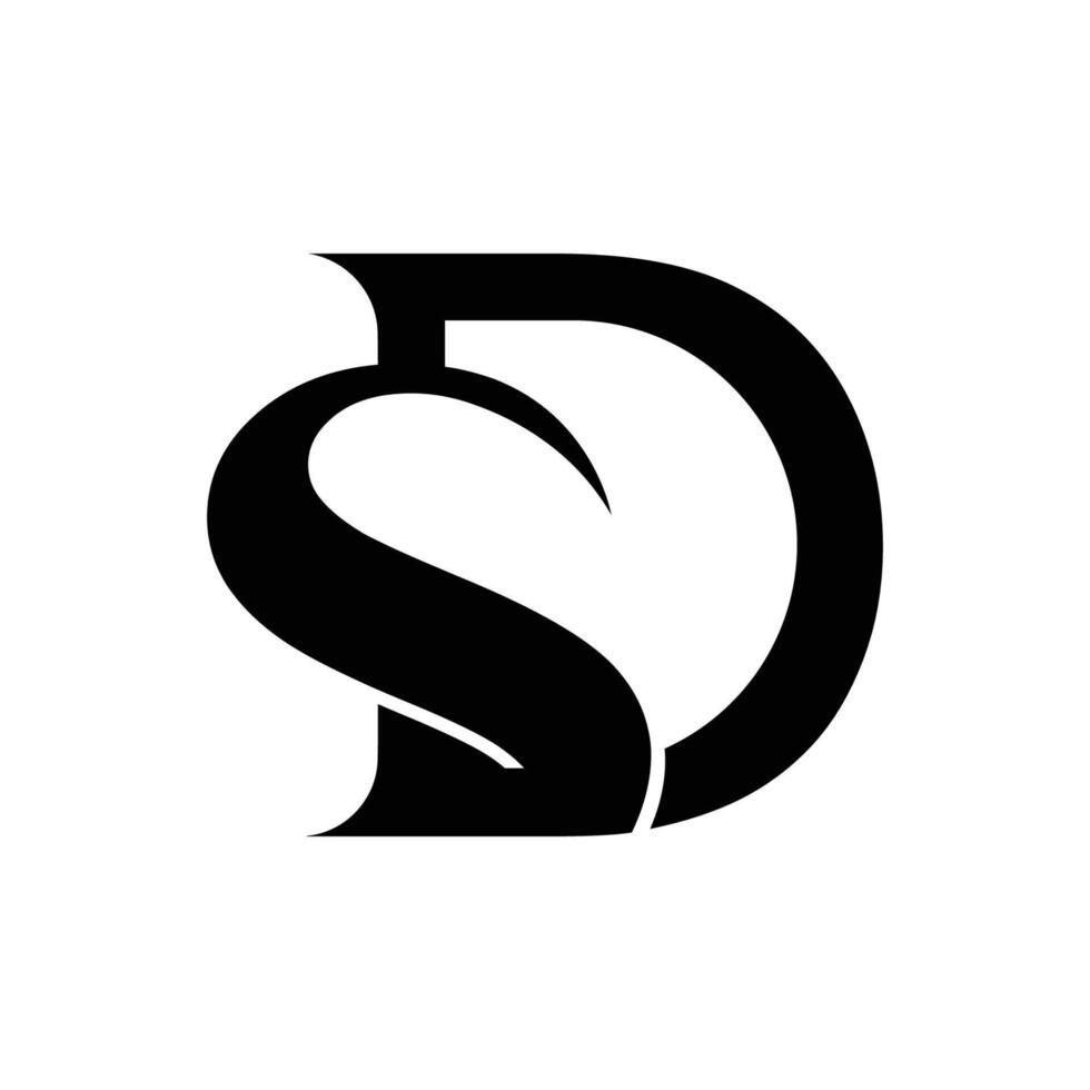 första brev ds logotyp eller sd logotyp vektor design mall