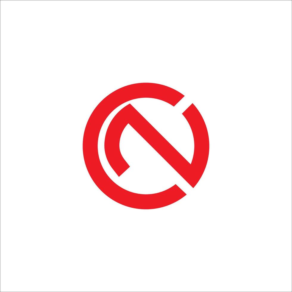 första brev cn eller nc logotyp vektor design mall