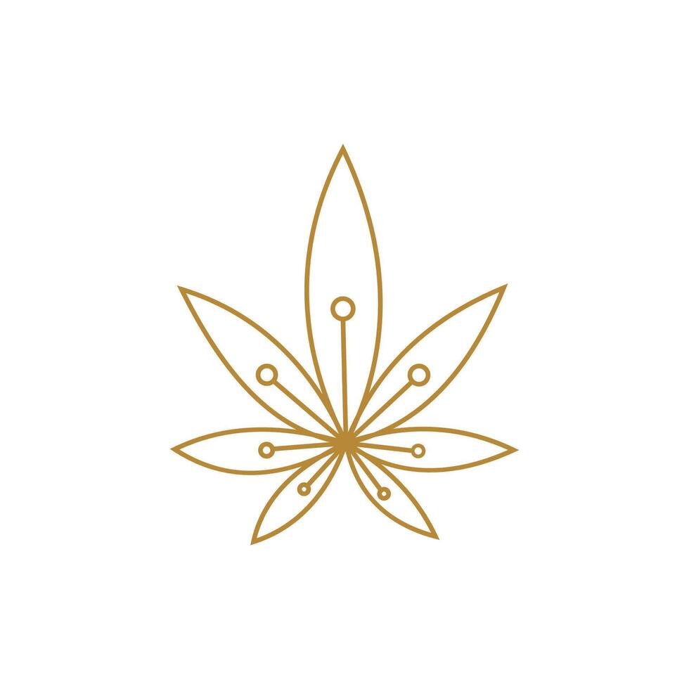 Marihuana Blatt Logo Design Vorlage vektor