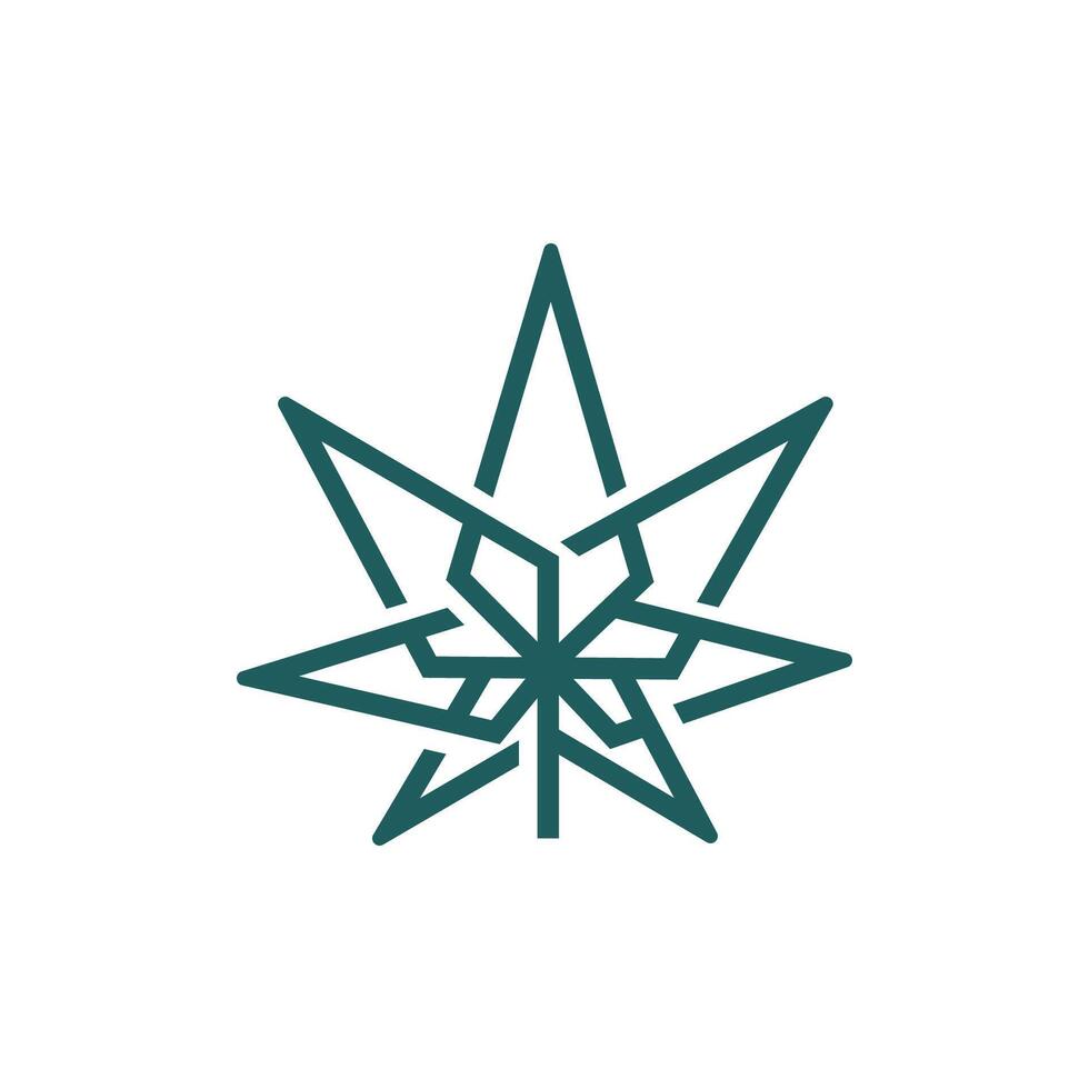 Marihuana Blatt Logo Design Vorlage vektor